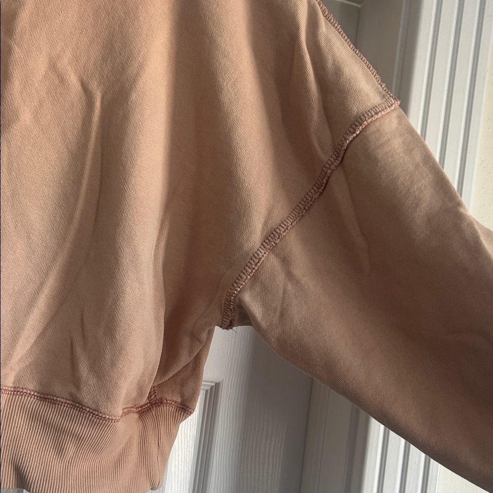 Free People Blush pink Crew Neck Sweatshirt with balloon sleeves. - Picture 9 of 16